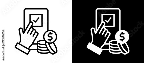 Pay Confirmation whiteblack icon