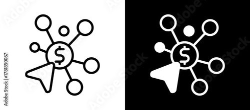 Pay Per Click whiteblack icon