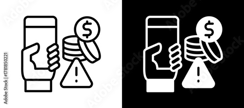 Payment Alert whiteblack icon