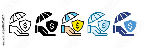 Wealth Protection Icon Set Multiple Style Collection