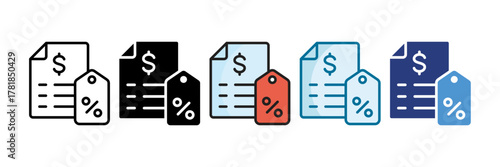 Tax Planning Icon Set Multiple Style Collection