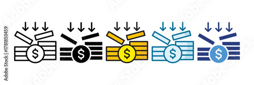 Passive Income Icon Set Multiple Style Collection