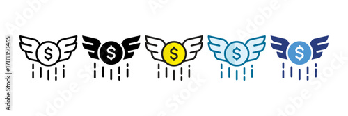 Financial Freedom Icon Set Multiple Style Collection