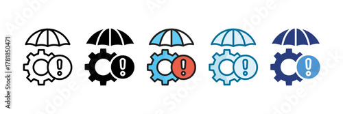 Risk Management Icon Set Multiple Style Collection