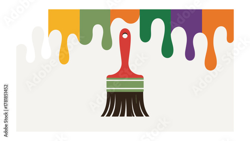Color Palette Revelation: A vibrant splash of color emerges from a paintbrush, unveiling a spectrum of hues and shades, inspiring creativity.