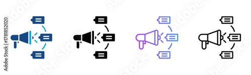 Advertisment Icon Multiple Style Vector Illustration
