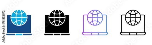 Website Icon Multiple Style Vector Illustration
