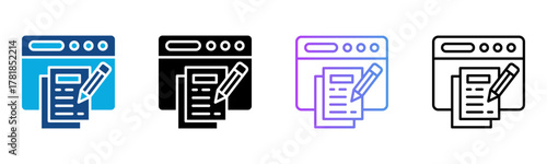 Content Icon Multiple Style Vector Illustration
