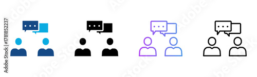 Communication Icon Multiple Style Vector Illustration
