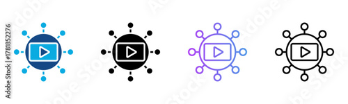 Viral Icon Multiple Style Vector Illustration
