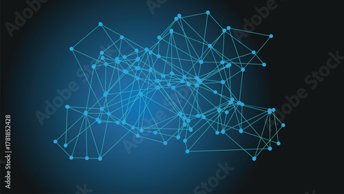 Abstract network connections on a dark blue gradient background