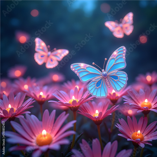 butterfly and flowers