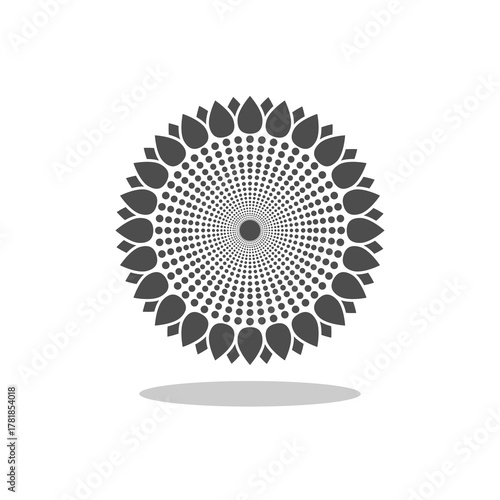 Sunflower logo icon with shadow