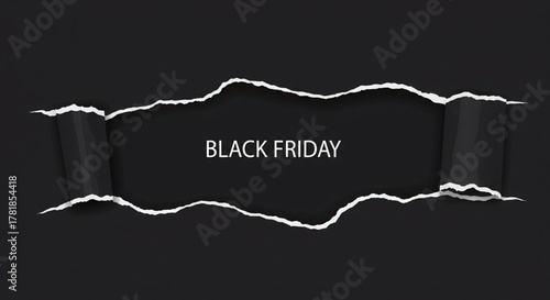 Black Friday Banner Torn Paper Reveal for Deals and Discounts - Perfect for Advertising