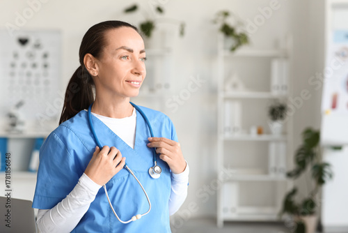 Adult female doctor with st...