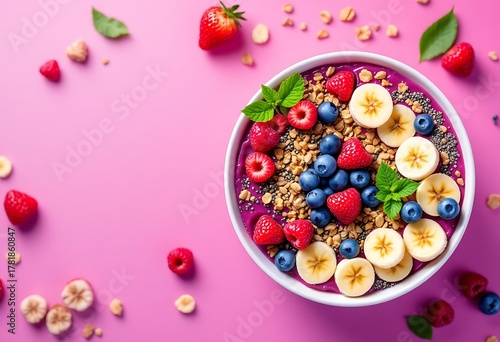 Bowl of fruit with bananas, blueberries, and strawberries. Graphic, photo, vector, images, illustration, art, design, clipart, abstract, digital, tshirt, pattern, mockup, stock