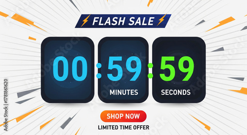Flash Sale Countdown Limited Time Offer with Eye-Catching Timer and Dynamic Design