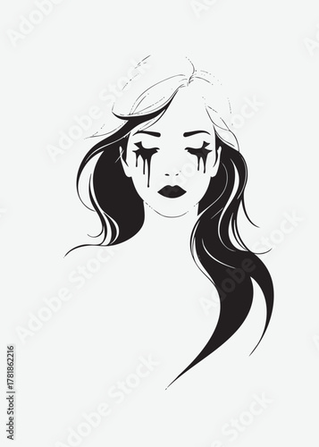 silhouette of a crying woman