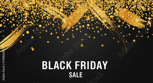 Black Friday Sale Golden Glitter Background