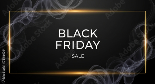 Black Friday Deals & Offers - Neon Frame with Smoke Effect