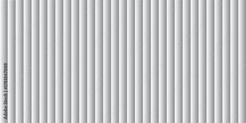 Obraz premium Metallic abstract wavy stripes background. Shiny metal striped surface. Abstract futuristic white silver architecture background. Modern design with wavy pattern. Futuristic interior concept.