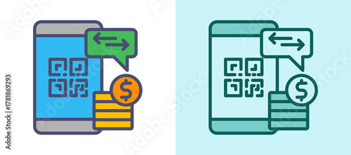 Qr Payment whitegreen icon