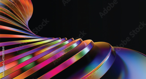 A captivating illustration showcases a mesmerizing 3D spiral with a vibrant color palette. The dynamic composition and intricate details create a visually stunning effect.