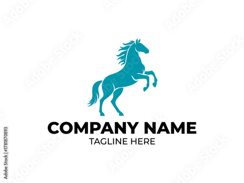 Rearing Horse Logo Strength, Speed, Power, Finance, or Luxury Brand Icon
