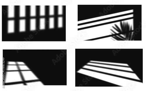 Shadow window light patterns photo background png shadow set, Shadow lines from sunlight on wall and floor png shadow set