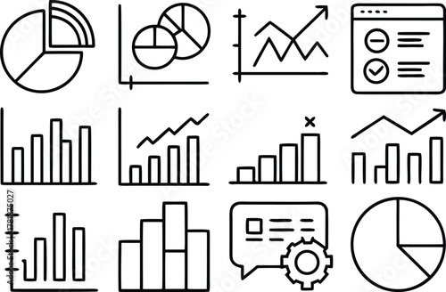 Financial data analysis, business growth, and statistic charts