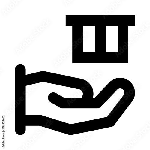 Benefit Program Hand Line Icon