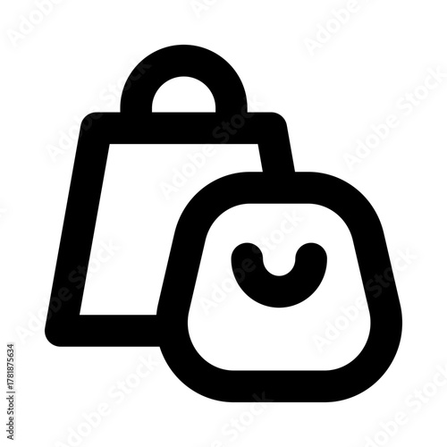 E-commerce Checkout Bag Outline Icon