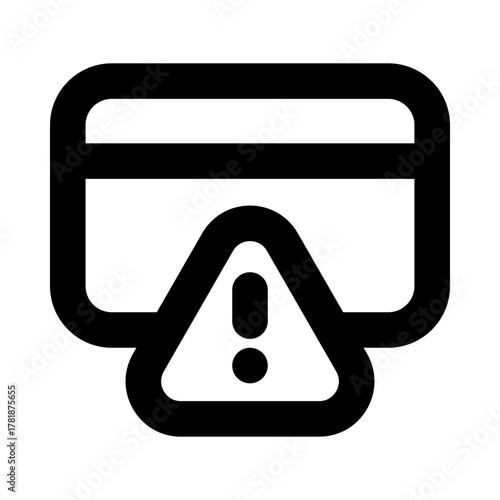 Payment Card Warning Outline Vector