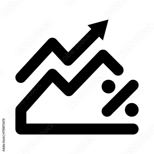 Market Growth Percent Line Icon