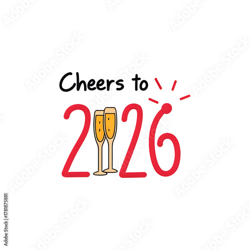 Cheers to 2026 festive celebration with champagne