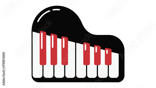 Melody's Muse: A stylized illustration presents a grand piano keyboard, its keys arranged in perfect harmony, inviting the creation of beautiful melodies. 