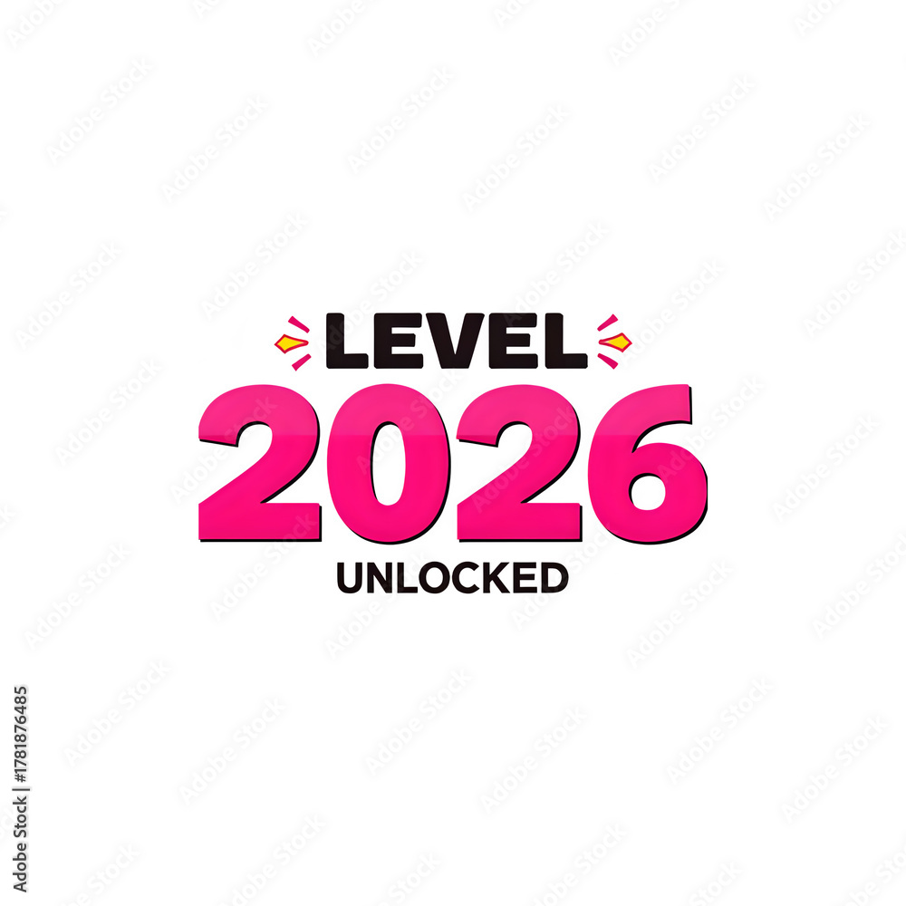Obraz premium Celebrate 2026 success with this vibrant level unlocked design