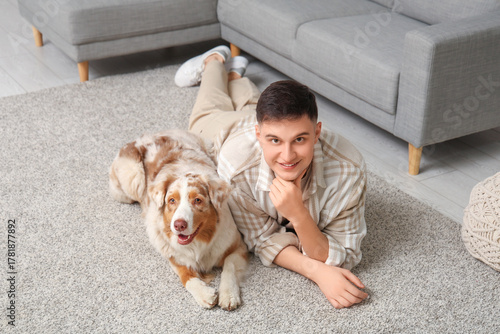 Young man with cute Austral...