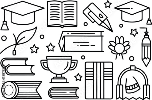 Education success learning achievement school academic line art