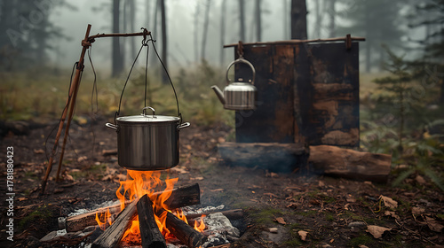 campfire in the forest