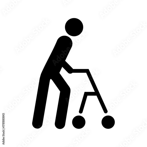 Accessibility, limited walking capability vector design sign public information symbols standard ISO 7001.