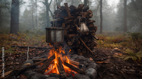 campfire in the forest