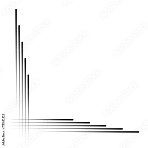 Frame geometric corner lines minimalist black modern vector background design