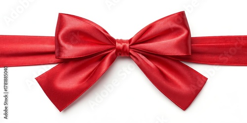 Red Satin Ribbon Bow Close-...