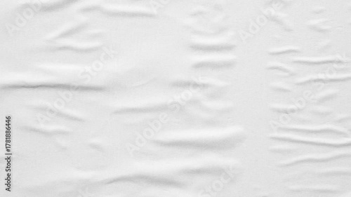 white crumpled and creased glued wrinkled paper poster texture background stop motion