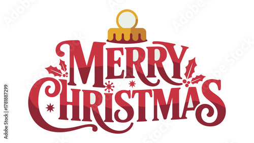 Festive Christmas Greeting: A visually striking holiday greeting, showcasing the words Merry Christmas in an artistic, decorative script. Embellished with festive motifs and elegant flourishes.