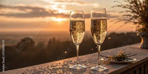 Sunset Champagne Toast Two ...
