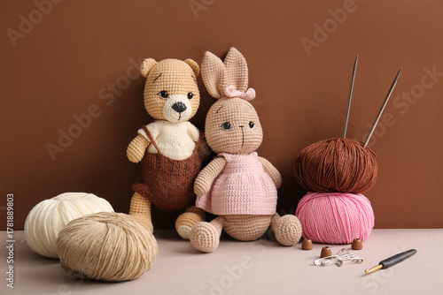 Knitted toys with yarn and ...