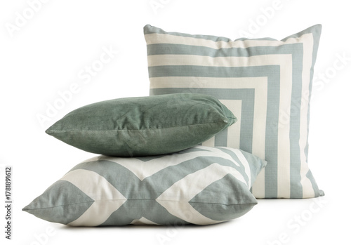 Soft pillows on white backg...
