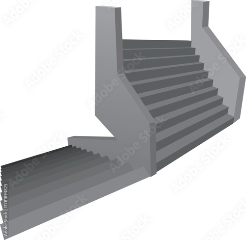 上り・下りの階段のイラスト